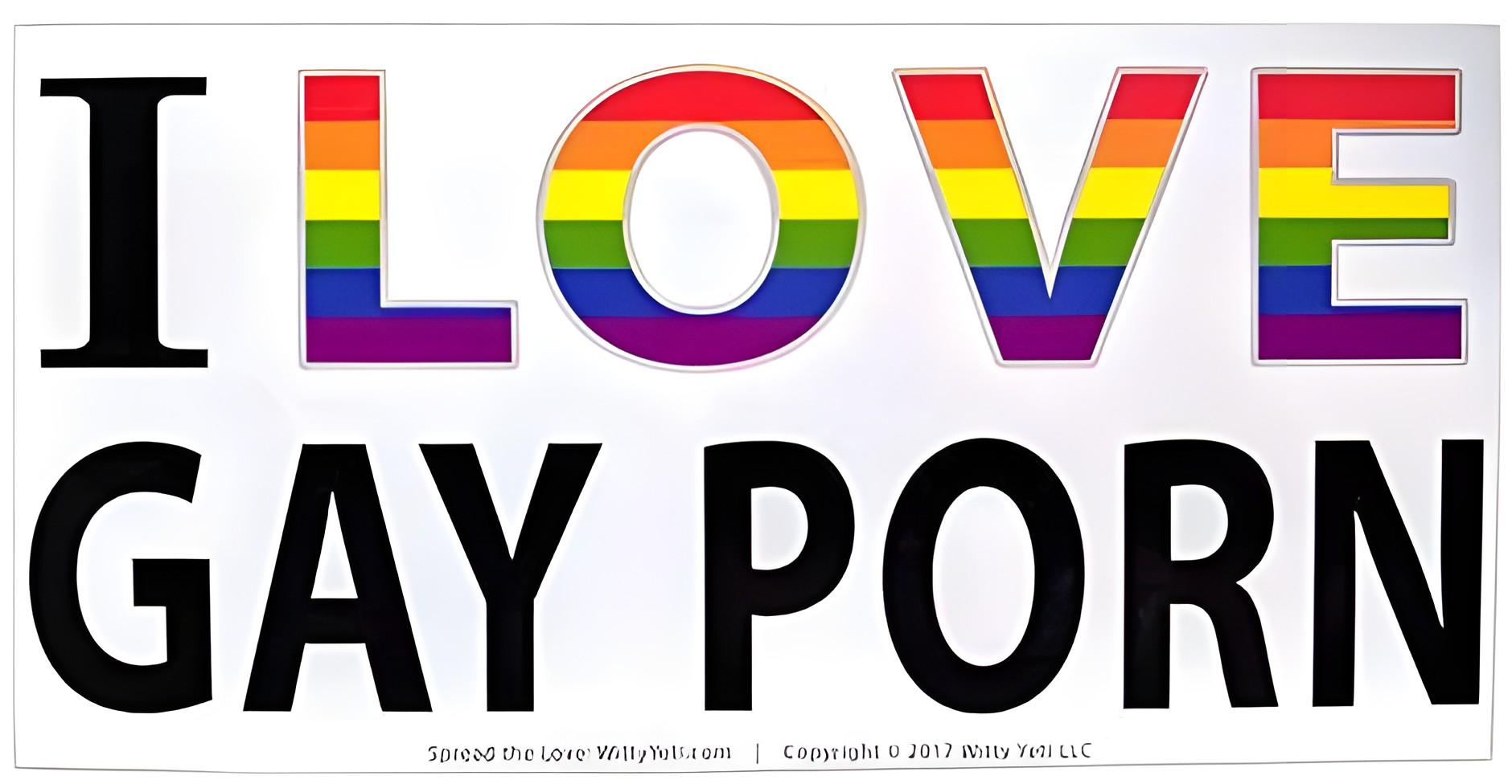 "I Love Gay Porn" Bumper Stickers — 10-Pack — prank product by Witty Yeti