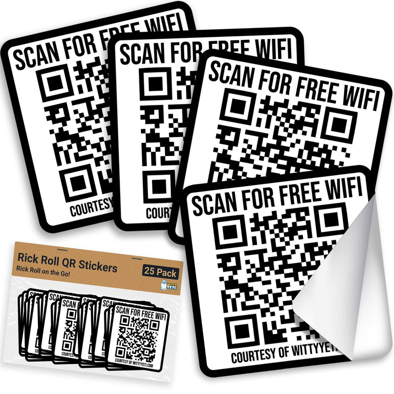 ShortLink to Rick Roll Fake Free WiFi QR - Door Hanger by ValdiLab