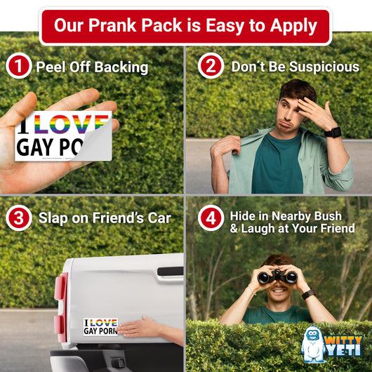 Prank Stickers,20 Stickers, 5 Different Kinds